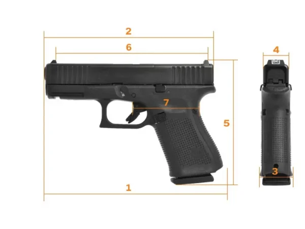 Pistola Glock G19 MOS Gen 5 Calibre 9mm